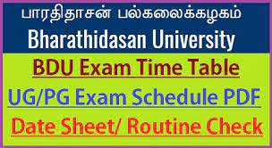 Bharathidasan University (BDU) Time Table Www.bdu.ac.in Time Table ...